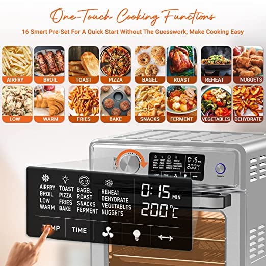INALSA Air Fryer Oven Aero Smart With 23 L Capacity|1700 W-16 Preset Programs|| Digital Display and Touch Control | Rotisserie & Convection| 8 Accessories| Recipe Book|2 Year Warranty INALSA Air Fryer Oven Aero Smart With 23 L Capacity|1700 W-16 Preset Programs|| Digital Display and Touch Control | Rotisserie & Convection| 8 Accessories| Recipe Book|2 Year Warranty